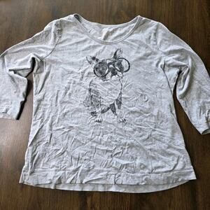 Women's Pajama Top French Bulldog Boston Terrier Size L Large